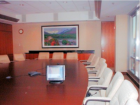 use audiovisual, lighting, digital signage and meeting management systes for presentations, video conferences company training.